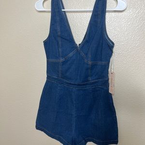 Denim sleeveless romper